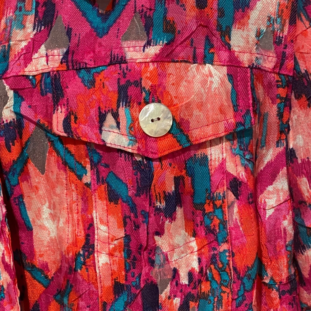Ruby Rd. Pink and Blue Abstract Jacket - Picture 3 of 6
